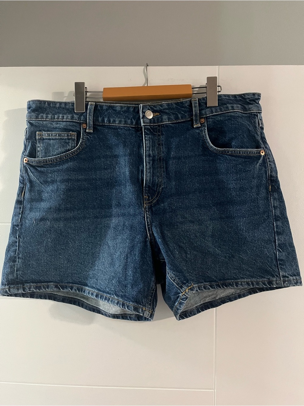H&M Dark Blue Denim High-Rise Women's Shorts